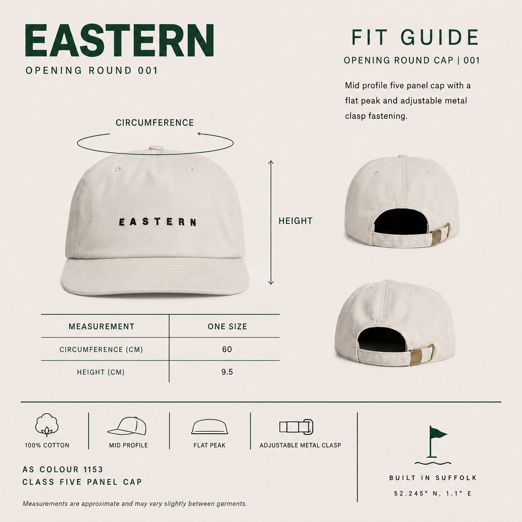EASTERN Opening Round Cap size guide