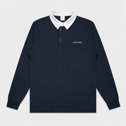 EASTERN Opening Round Golf Polo in Navy, front view